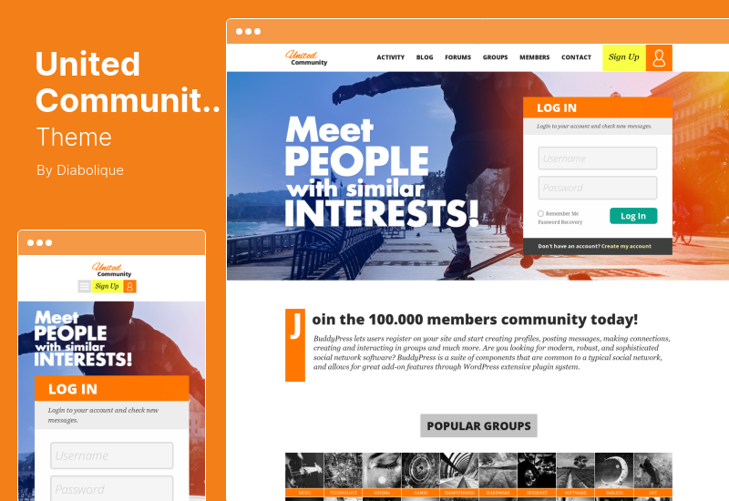 UnitedCommunity Theme – BuddyPress-Mitgliedschafts-WordPress-Theme