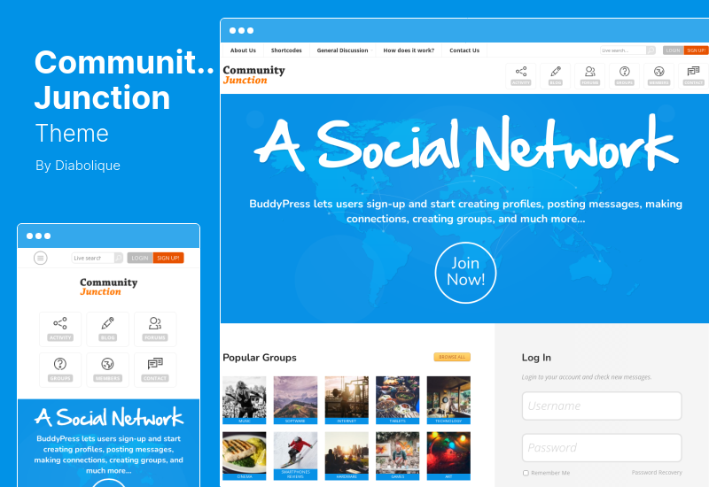 CommunityJunction-Theme – BuddyPress-Mitgliedschafts-WordPress-Thema