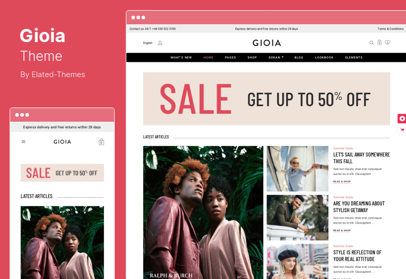 Gioia Teması - Modern Moda Mağazası WooCommerce Teması