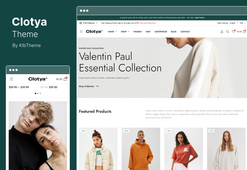 Clotya Teması - Moda Mağazası e-Ticaret WooCommerce Teması