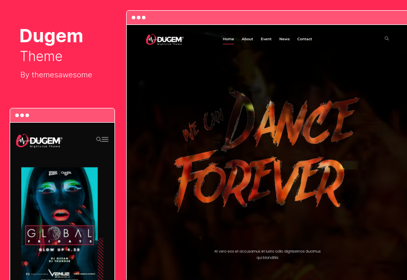 Dugem Teması - Dans Gecesi Kulübü WordPress Teması