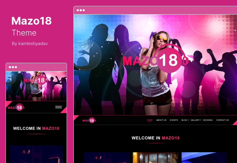 Mazo18 Teması - Gece Kulübü WordPress Teması