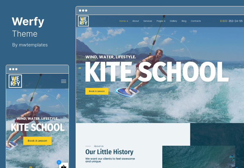 Werfy 主題 - 衝浪和水上運動 WordPress 主題