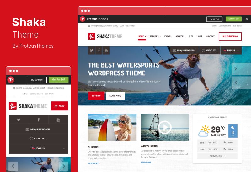 Shaka Theme - 水上運動 WordPress 主題