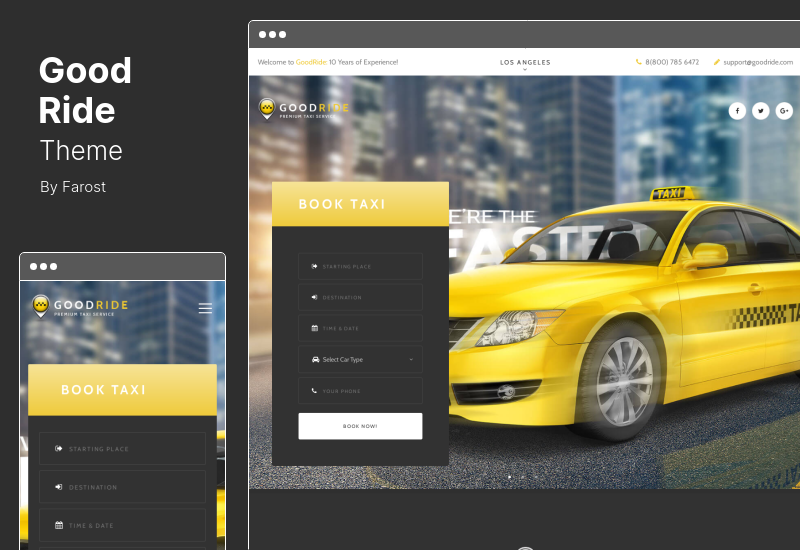 Thème Good Ride - Compagnie de taxi, thème WordPress pour service de taxi