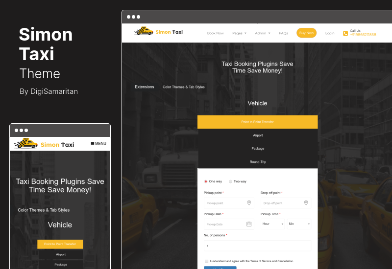 Thème SimonTaxi - Thème WordPress de réservation de taxi