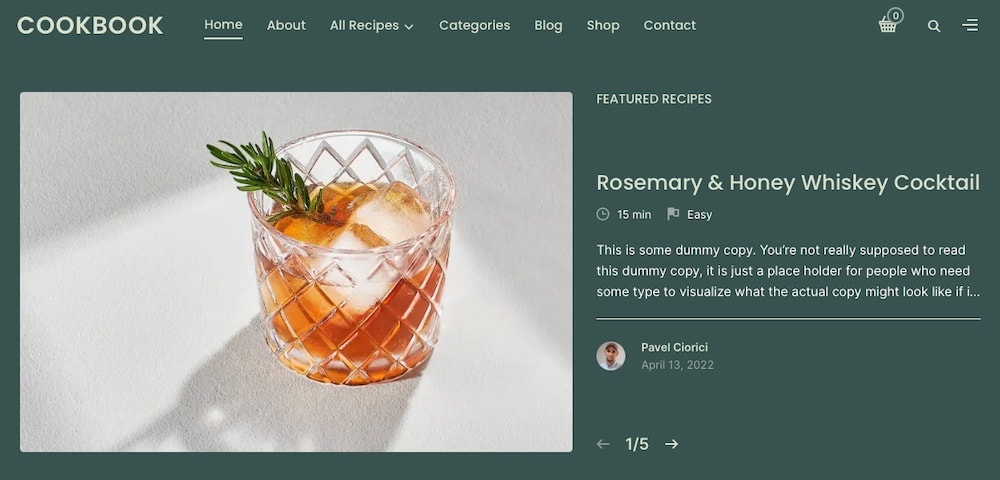 CookBook WordPress-Theme