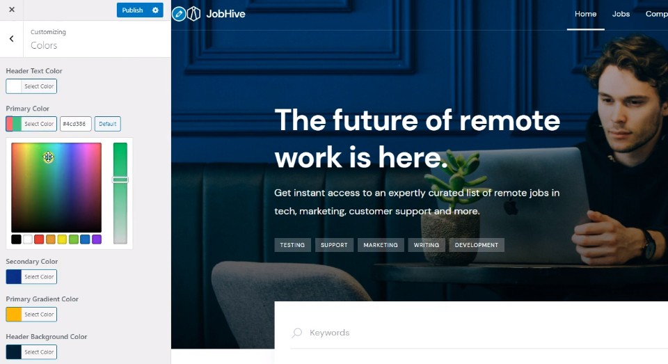 JobHive - bir iş listeleme WordPress teması.