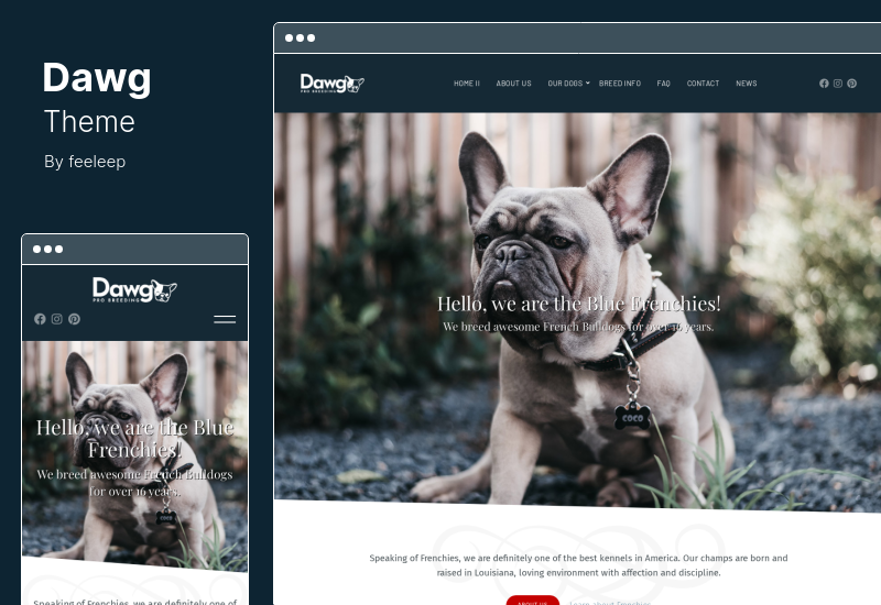 Dawg Theme - Tema de WordPress para criadores de perros WP