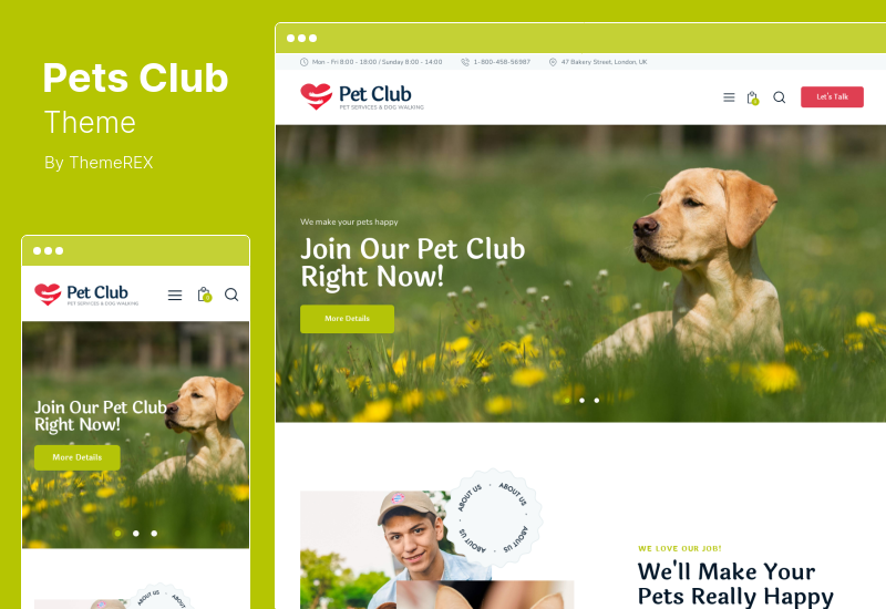 Tema Pets Club - Tema de WordPress para tiendas de mascotas y criaderos veterinarios