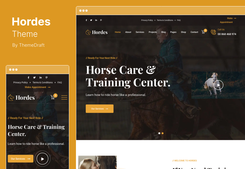 Hordes Theme - Tema de WordPress para equitación y caballos