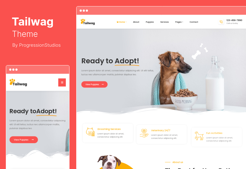 Tema Tailwag - Tema de WordPress para criadores de perros