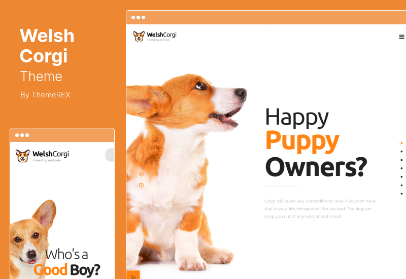 Welsh Corgi Theme - Tema de WordPress para cría y venta de perros