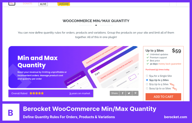 Berocket WooCommerce Min/Max Quantity Plugin - Siparişler, Ürünler ve Varyasyonlar için Miktar Kurallarını Tanımlayın