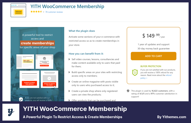 YITH WooCommerce Membership Plugin - 限制訪問和創建會員資格的強大插件