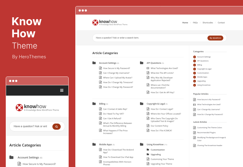 Thème KnowHow - Un thème WordPress de base de connaissances