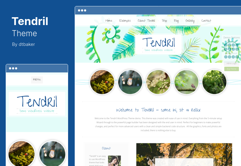 Tendril 테마 - Creative Hand Painted Blog 및 Shop WordPress 테마