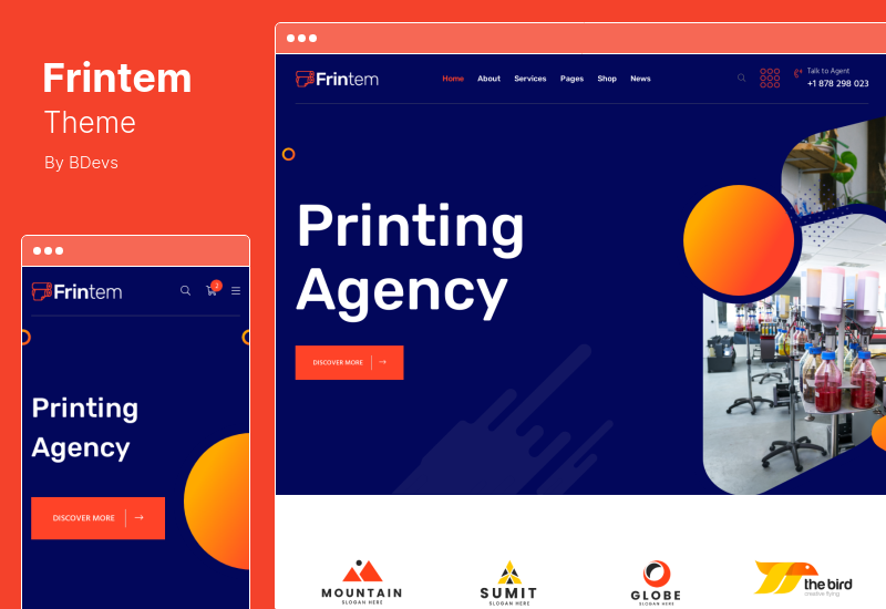 Frintem 테마 - 인쇄 회사 WordPress 테마