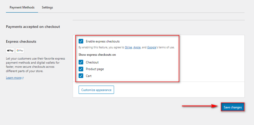 Aktivieren Sie Express Checkout, um Apple Pay in WooCommerce einzurichten