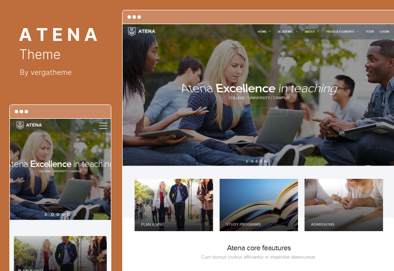 Atena Theme — тема WordPress для колледжа, университета и кампуса