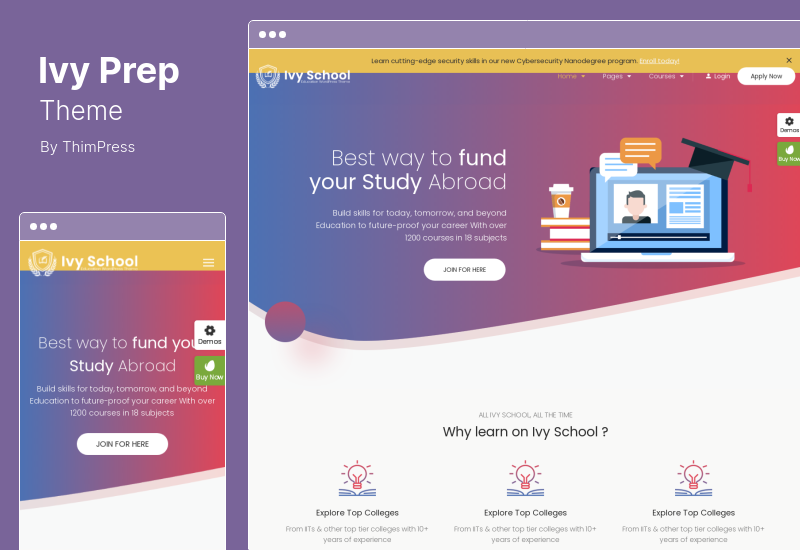 IvyPrep Theme — тема WordPress для образования и школы