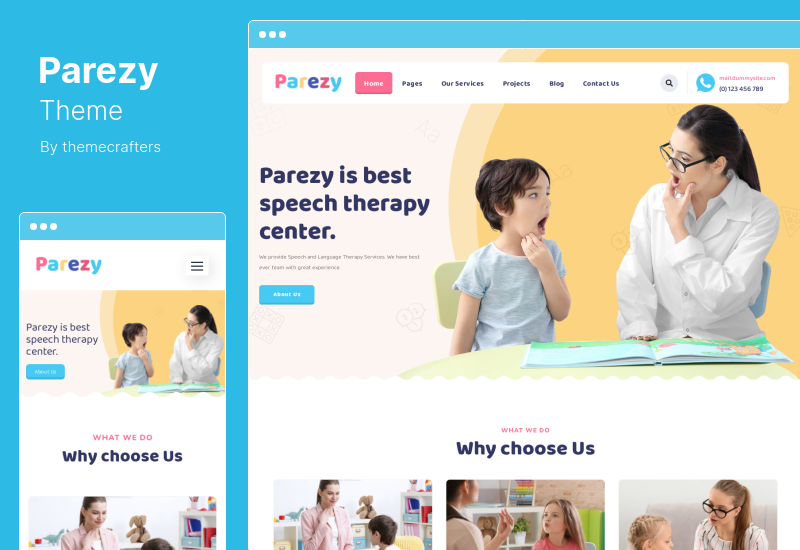 Parezy Teması - Çocuk Konuşma Terapisi Eğitimi WordPress Teması