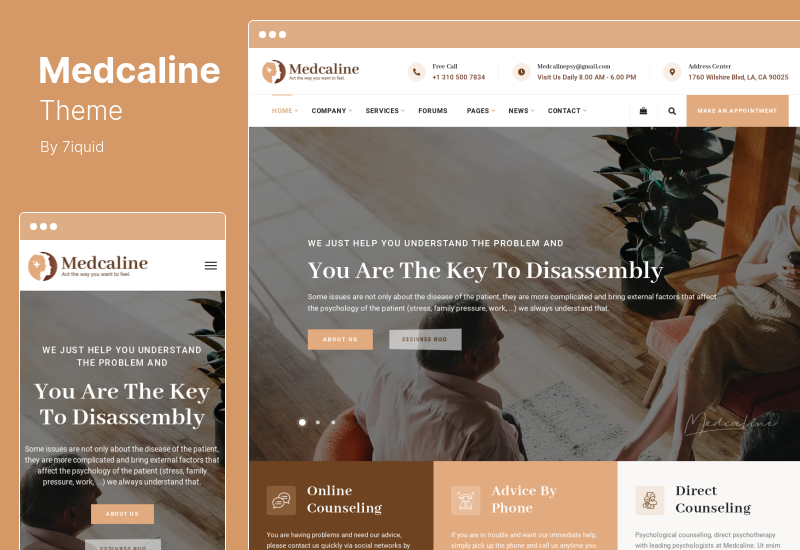Medcaline Teması - Psikoloji ve Danışmanlık WordPress Teması