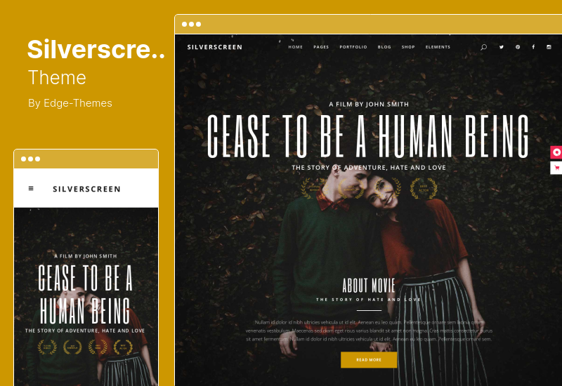 Silverscreen 테마 - 영화, 영화 제작자, 프로덕션 회사를 위한 WordPress 테마