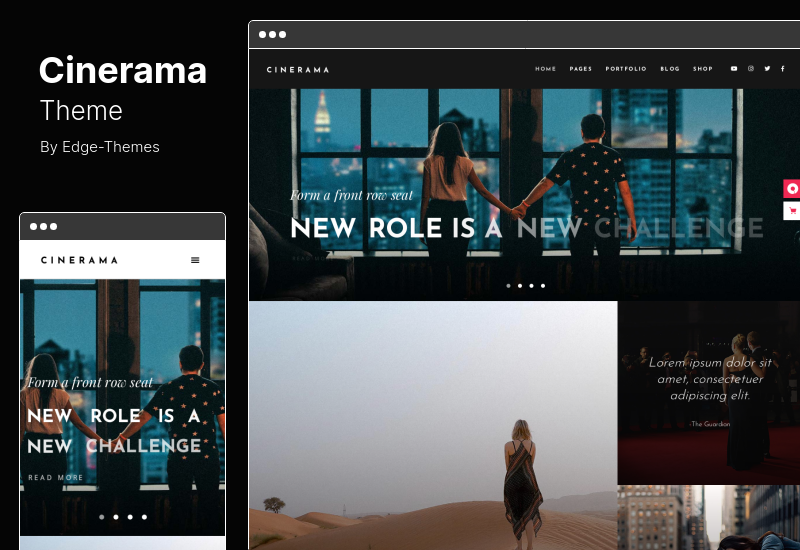 Cinerama Teması - Film Stüdyoları ve Film Yapımcıları için Bir WordPress Teması