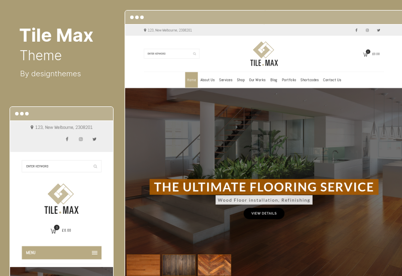 موضوع TileMax - تبليط ، سمة WordPress للأرضيات