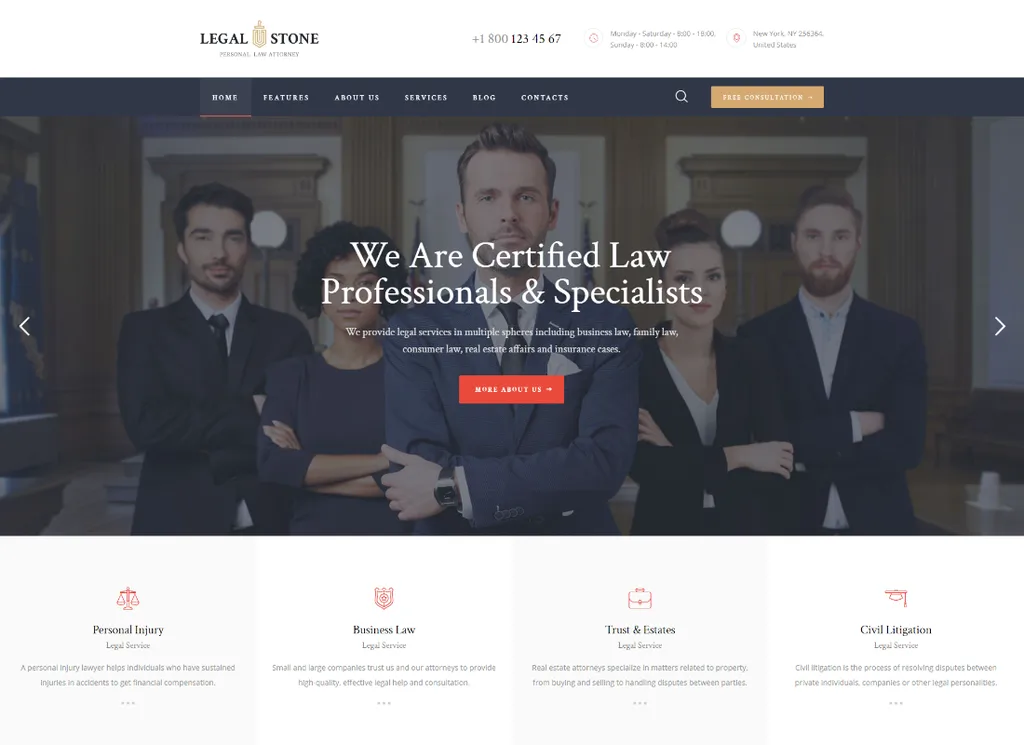 Legal Stone - Avukatlar ve Avukatlar WordPress Teması