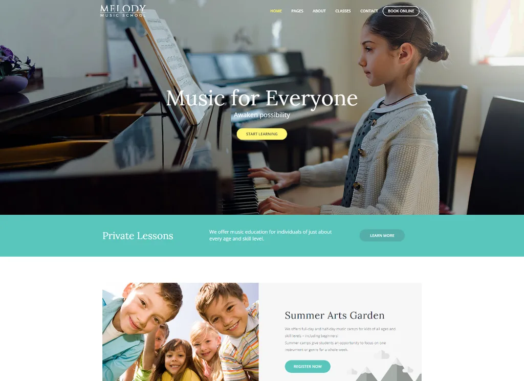 Melodi - Sanat ve Müzik Okulu WordPress Teması