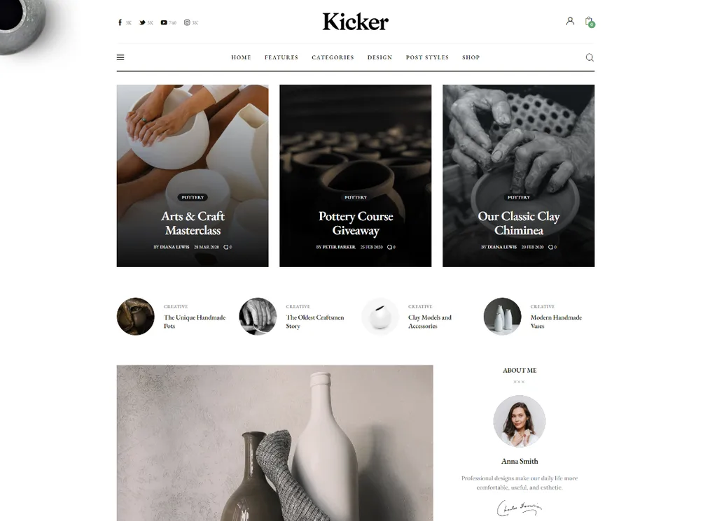 Kicker - Çok Amaçlı Blog Dergisi WordPress Teması