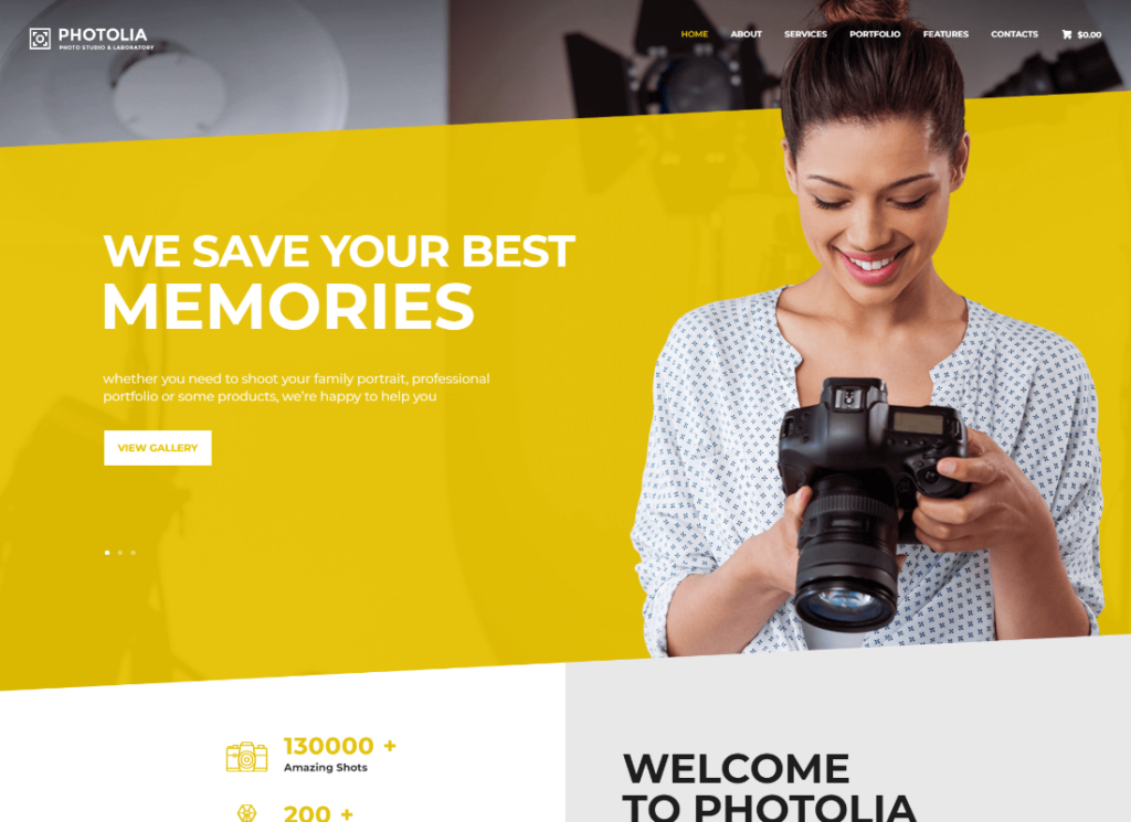 Photolia - Fotoğraf Şirketi ve Malzeme Mağazası WordPress Teması