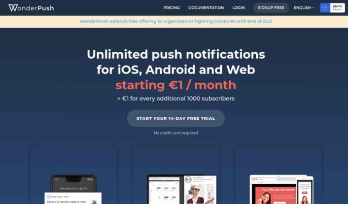 Webpushr push bildirimleri alternatifi olarak WonderPush