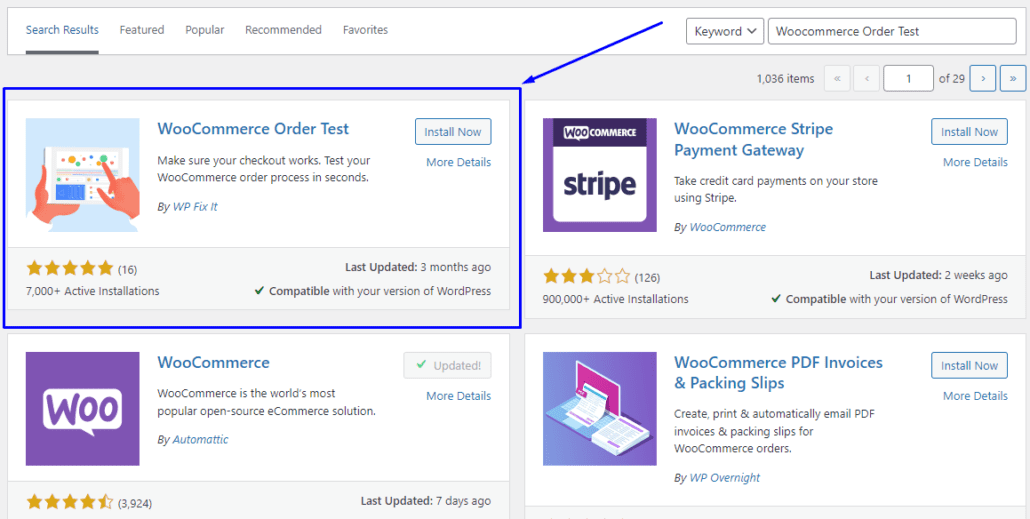 WooCommerce Sipariş Testi eklentisi