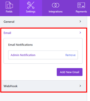 이메일 및 WebHook 설정 구성