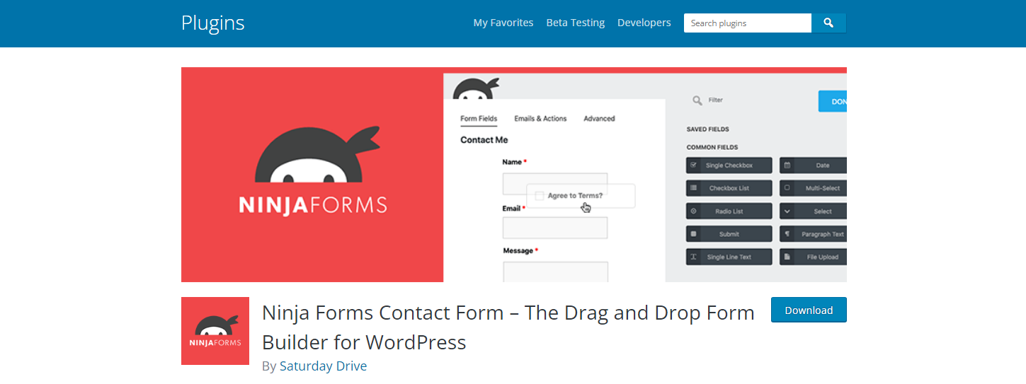 Ninjaforms - WordPress Form Oluşturucu Eklentileri