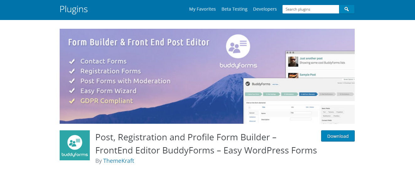 BuddyForms - WordPress Form Oluşturucu Eklentileri