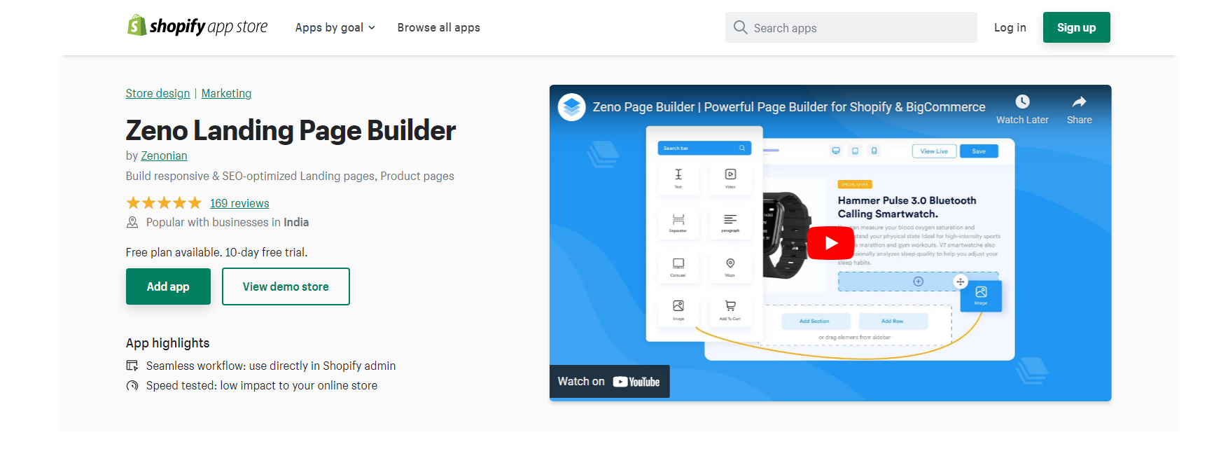 Zeno Landing Page Builder - Generatore di pagine Shopify