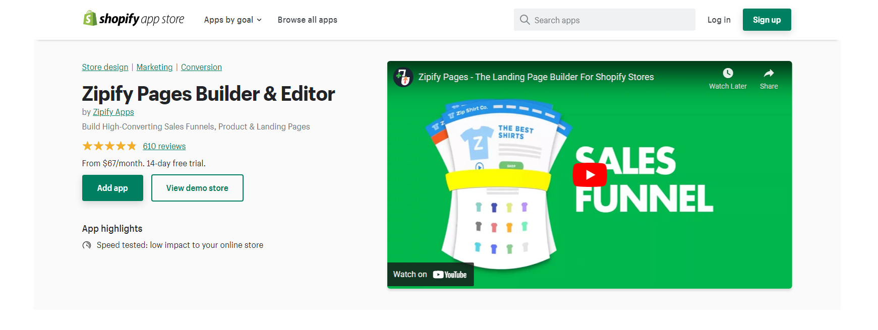 Zipify Pages - Generatore di pagine di Shopify