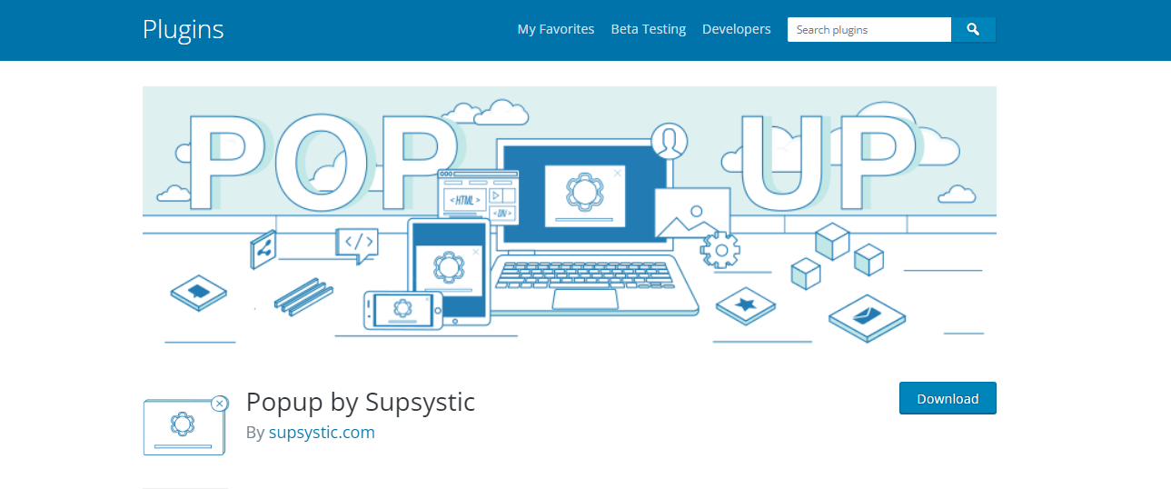 Supsystic - plugins pop-up do WordPress