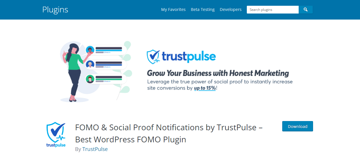 TrustPulse - plugins pop-up do WordPress