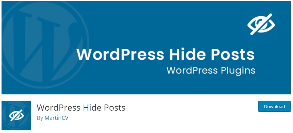 WordPress 플러그인 WordPress에서 게시물 숨기기