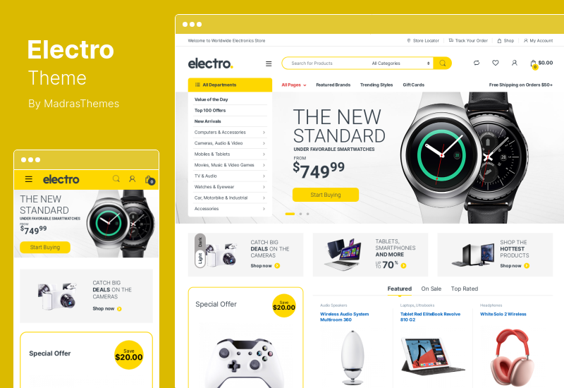 Elektro Teması - Elektronik Mağazası WooCommerce Teması