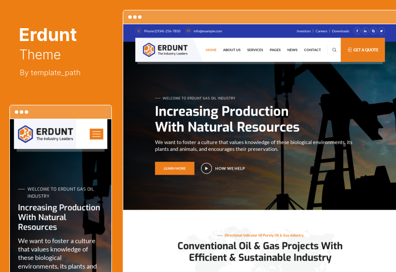 Erdunt 테마 - 산업 비즈니스 WordPress 테마