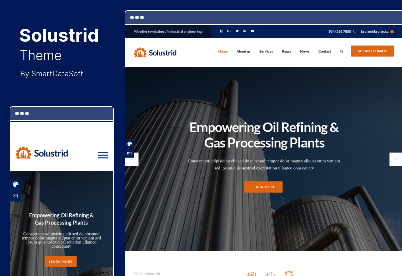 Solustrid 테마 - 공장 및 산업 비즈니스 WordPress 테마