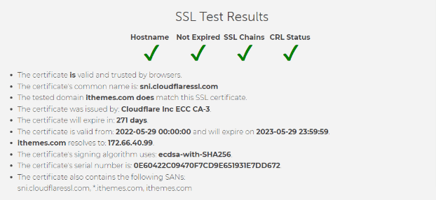 SSL Test Sonuçları