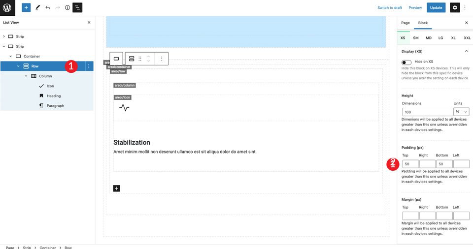 Preenchimento do WordPress Bootstrap