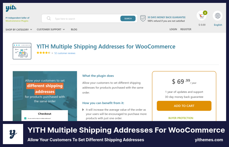 WooCommerce 插件的 YITH 多个送货地址 - 允许您的客户设置不同的送货地址